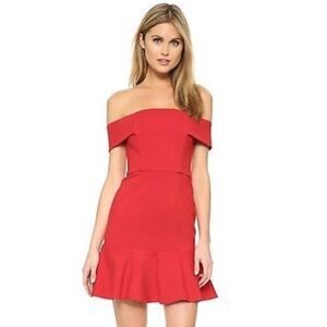 Nicholas Ponte Knit Off Shoulder Mini Dress 4‎